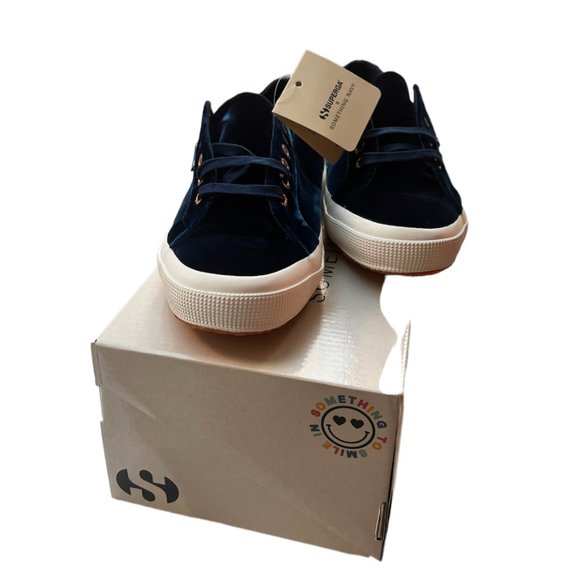 SOMETHING NAVY X SUPERGA | Limited Edition - Blue Velvet Sneaker - 9.5 NWT - Picture 5 of 8